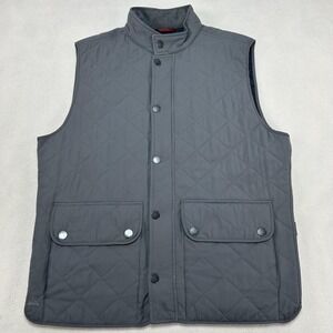 UNTUCKit Vest Mens Small Gray Quilted Full Zip Snap Pockets Casual Outdoor Golf